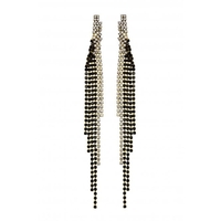 Mood Jet Diamante And Crystal Chandelier Earrings
