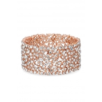 Mood Rose Gold Crystal Multi Stone Stretch Bracelet