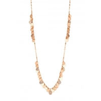Mood Rose Gold Multi Fialgree And Sandblas Disc Long Necklace