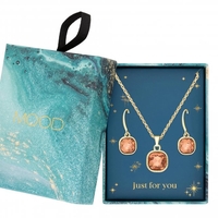 Mood Rose Gold Plated Pink Crystal Cushion Set - Gift Boxed