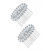 Mood Silver Plated Crystal 2 Pack Comb