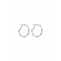 Mood Silver Plated Plait Hoop Earrings