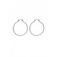 Mood Silver Plated Twist Round Hoop