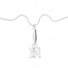 Moveable cubic zirconia sterling silver stick drop necklace