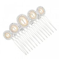 Oval Pearl And Crystal Surround Comb