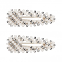 Oversize Pearl Crystal Hair Clips - Pack Of 2
