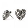 Pave Hematite Heart Stud Earring