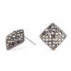 Pave Hematite Square Stud Earring