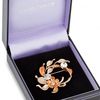 Peach Enamel And Crystal Wreath Brooch
