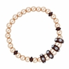 Pearl and chocolate crystal rondel stretch bracelet