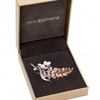 Pink Ombre Leaf And Butterfly Brooch - Gift Boxed