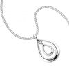 Raindrop double drop sterling silver pendant necklace