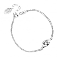 Raindrop sterling silver multi link bracelet