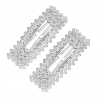 Rectangle Beaded Hair Clips Pack Of 2