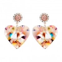Resin Heart Drop Earring