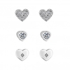 Rhodim Plated Heart Earrings - Pack of 3