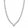 Rhodium Plate Cubic Zirconia Bridal V Necklace