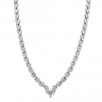 Rhodium Plate Cubic Zirconia Bridal V Necklace