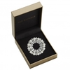 Rhodium Plated Crystal And Pearl Circular Brooch - Gift Boxed