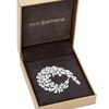 Rhodium Plated Crystal Curl Brooch - Gift Boxed