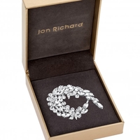 Rhodium Plated Crystal Curl Brooch - Gift Boxed
