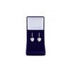 Rhodium Plated Cubic Micro Pave Heart Charm Earrings