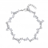 Rhodium Plated Cubic Zirconia Crystal Vine Pear Bracelet