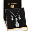 Rhodium Plated Cubic Zirconia Floral Set - Gift Boxed