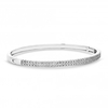 Rhodium Plated Cubic Zirconia Solid Band Bangle Bracelet