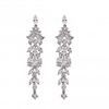 Rhodium Plated Mixed Stone Cubic Zirconia Statement Earrings