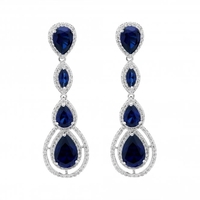 Rhodium Plated Montana Statement Peardrop Earrings