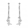 Rhodium Plated Multi Drop Butterfly Earrings