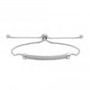 Rhodium Plated Pave Bar Toggle Bracelet