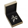Rhodium Plated Pave Bow Brooch - Gift Boxed