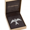 Rhodium plated pave swallow brooch - gift boxed