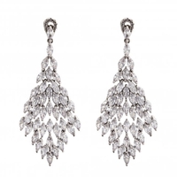 Rhodium Plated Statement Stand Alone Earrings