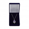 Rhodium Plated Tanzanite Peardrop Pendant Necklace - Gift Boxed