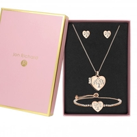 Rose Gold Crystal Tree Of Life Locket Set - Gift Boxed