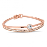Rose gold cubic zirconia and crystal embellished bangle