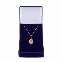 Rose Gold Cubic Zirconia Crystal Peardrop Necklace