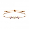 Rose Gold Dancing Heart Toggle Bracelet
