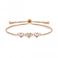 Rose Gold Dancing Heart Toggle Bracelet
