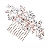 Rose Gold Floral Hair Comb