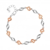 Rose Gold Heart And Pave Silver Crystal Link Brace
