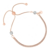 Rose gold mesh chain and crystal ball toggle bracelet