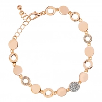Rose Gold Pave And Polished Disc Bracelet