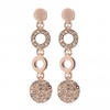 Rose Gold Pave And Polished Disc Earring