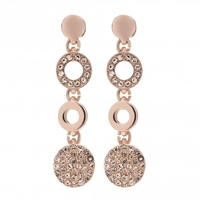 Rose Gold Pave And Polished Disc Earring