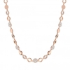 Rose Gold Pave Polished Disc Necklace