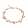Rose Gold Plate Cubic Zirconia And Pearl Bracelet